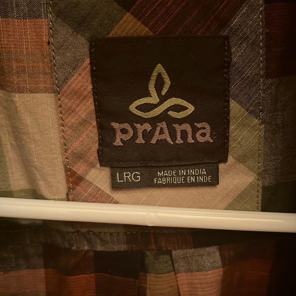 Prana Mens Large short sleeve button down